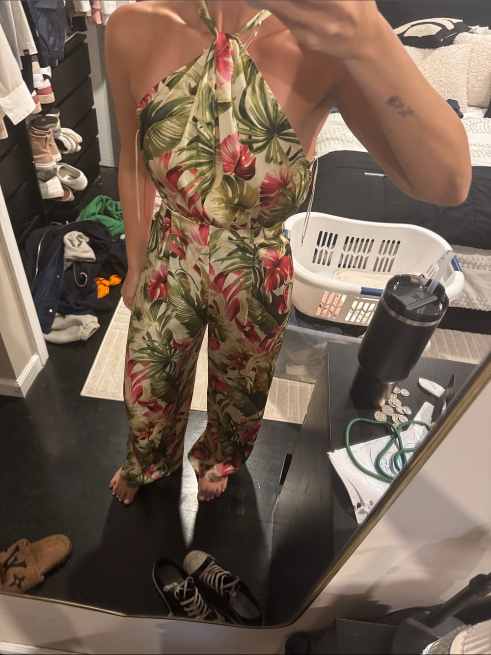 Zara Tropical Print Jumpsuit